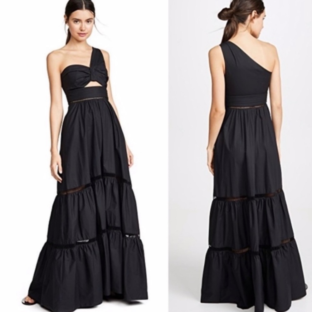 A.L.C. One-Shoulder Black Maxi Dress